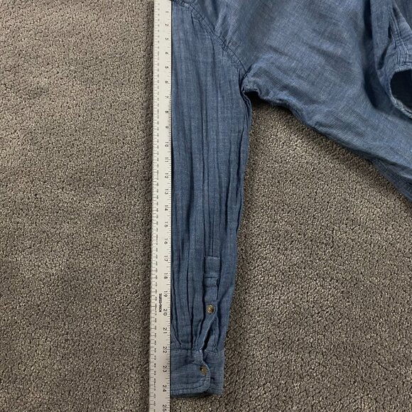 Marine Layer Shirt Men's Medium Button Down Cotton Blue Selvage - Picture 10 of 11